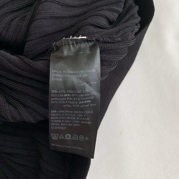 White House Black Market Cropped Ribbed Knit Top Large Open Front Tie - Picture 7 of 7